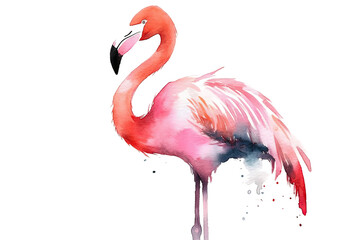 flamingo Vector Watercolor illustration pink