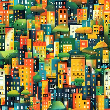 Urban Street Life: Vibrant designs reflecting the energy and diversity of urban life. For Seamless Pattern, Fabric Pattern, Tumbler Wrap, Mug Wrap.