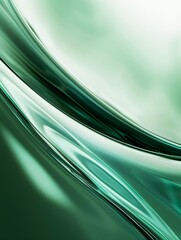 Abstract green background with smooth lines and curves, creating an elegant and modern wallpaper...