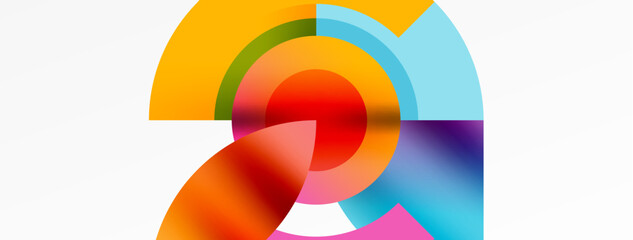 Round elements and circles geometric minimal composition background. Vector Illustration For Wallpaper, Banner, Background, Card, Book Illustration, landing page