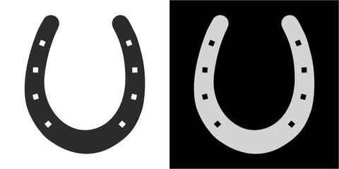 horse shoes on background and transparent, premium illustration vector horse symbol