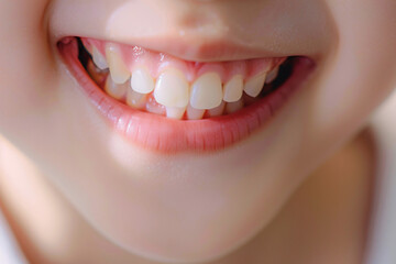 Obraz premium アジア人の子供の歯のクローズアップ写真