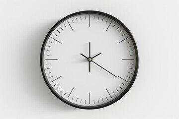 Minimalist wall clock, combining functionality with sleek design, on isolated white background, Generative AI