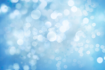 Bokeh light circles abstract blue white background