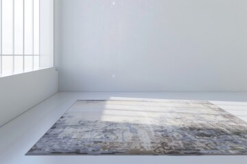 Stylish area rug, anchoring a room with warmth and texture, on isolated white background, Generative AI
