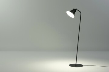 Stylish floor lamp, illuminating any room with modern design, on isolated white background, Generative AI