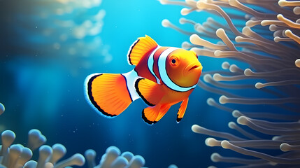 Obraz na płótnie Canvas clownfish on coral reef