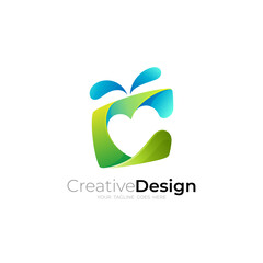 C logo with square design social, love and square logos, charity design
