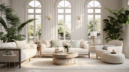 Modern trendy living room interior design 