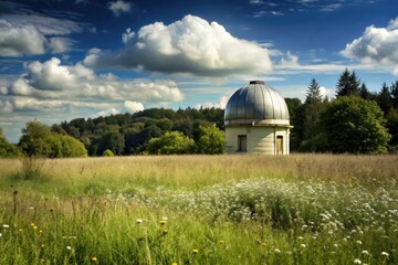 Observatory in the summer meadow.