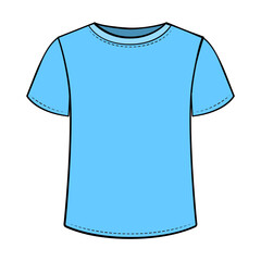 Basic t-shirt template flat sketch vector illustration - 757663494