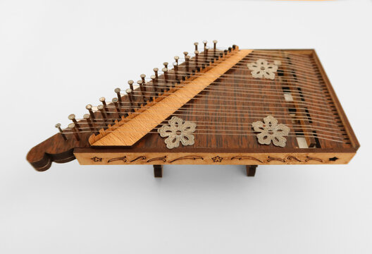 Arab Zither Kanun for played isolated on white background 