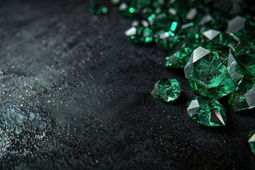 Jeweled Harmony: Emerald on Black Shine with a Symphony of Natural Gemstones 