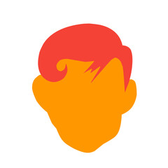 vector red color men's hairstyle