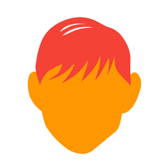 vector red color men's hairstyle