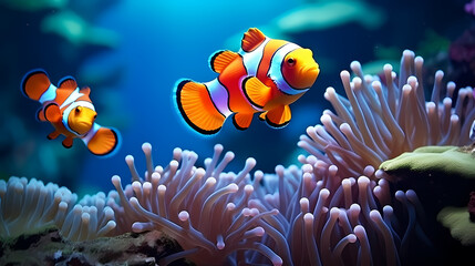 Fototapeta na wymiar clownfish in sea anemone