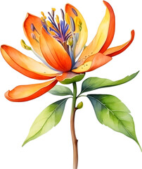 Watercolor painting of Palash flower.