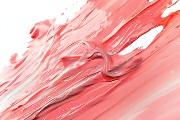 Pink Paint Stroke Texture on a Pristine White Backdrop
