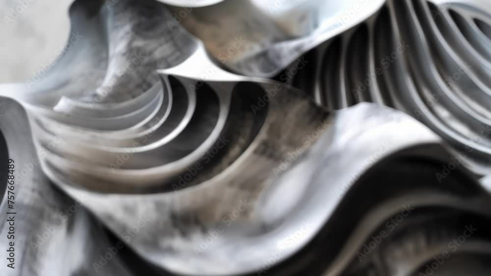 Poster a closeup of a sculptures surface which is highly textured and seemingly in motion even though the p