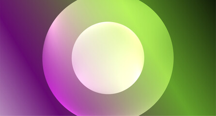 Neon glass circle copyspace for your text or product presentation geometric background. Vector illustration For Wallpaper, Banner, Background, Card, Book Illustration, landing page