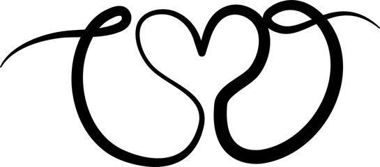 Heart continuous line drawing, love, romance, wedding