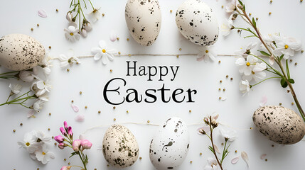easter eggs and flowers
