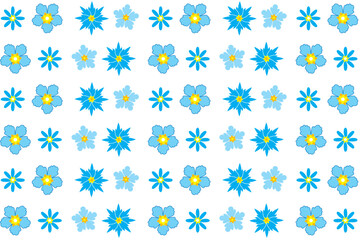 Illustration wallpaper of Abstract blue flower on white background.