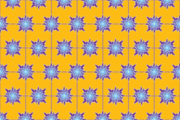 Illustration wallpaper of Abstract flower on yellow background.