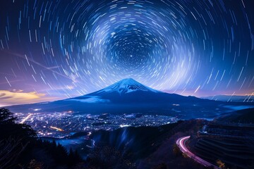 Long exposure beautiful high angle view landscape photography of  Acatenango Volcano
