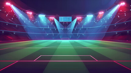 Football Field with flash night