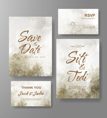 Wedding invitation with abstract watercolor background