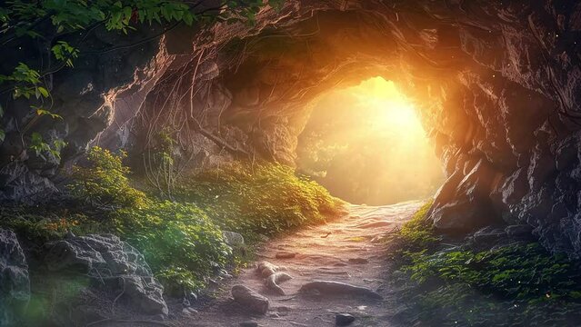 fantasy background with  mysterious fantasy photo background magical trail. seamless looping overlay 4k virtual video animation background