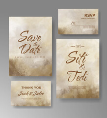 Wedding invitation with abstract watercolor background