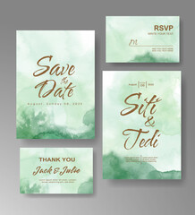Wedding invitation with abstract watercolor background