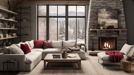 Modern A class living room interior design with elegant color palette 