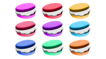 マカロン、素材、カワイイ、イラスト、使いやすい