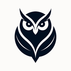 minimalist owl with wings logo