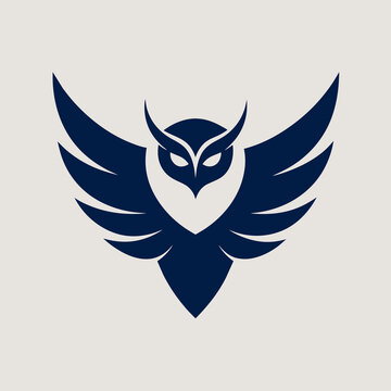 minimalist owl with wings logo