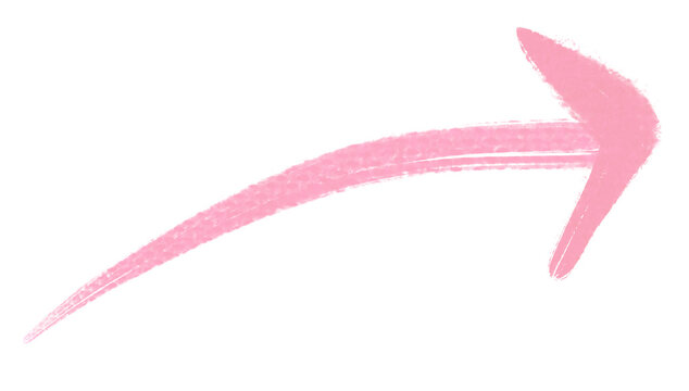Cartoon sketchy skewed pink arrow