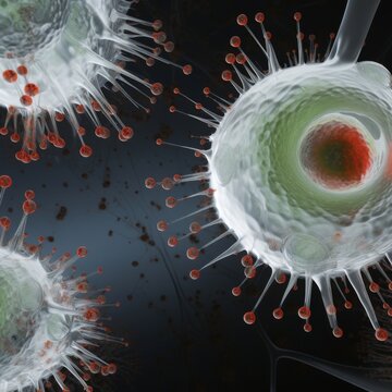 Experiment with blending robotic elements with microscopic organisms in an artistic representation