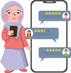 customer review rating and feedback concept