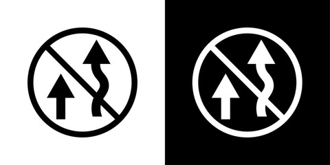 Do Not Overtake Traffic Sign Icon Designed in a Line Style on White background.