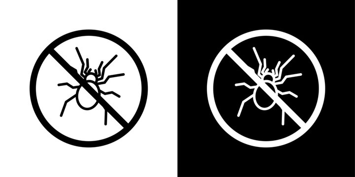 No Parasitic Insects Sign Icon Designed in a Line Style on White background.