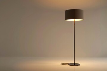 3D Render of a stylish floor lamp, illuminating any room with ambient light and modern design, on isolated white background, Generative AI