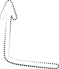 Set of dotted arrows. Halftone graphic