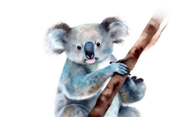 watercolor koala tree