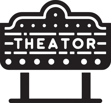 recommend clip art: Vintage Theater Marquee Icon Vector