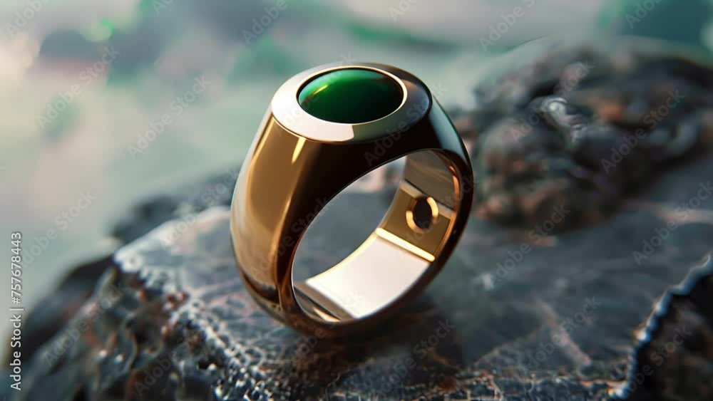 Poster a touchsensitive ring with sensors that monitor stress levels and provide guided breathing exercises
