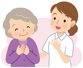 高齢者に寄り添う介護士　介護　ヘルパー