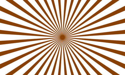 sunburst brown background vector with copyspace. Sunray copy space with rays isolated on white 